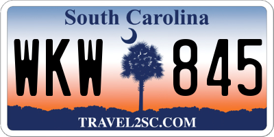 SC license plate WKW845