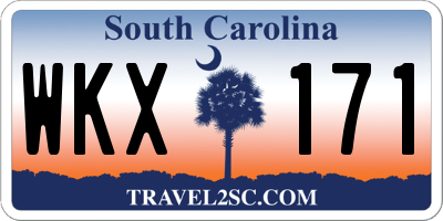 SC license plate WKX171