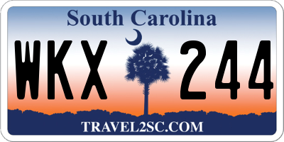 SC license plate WKX244