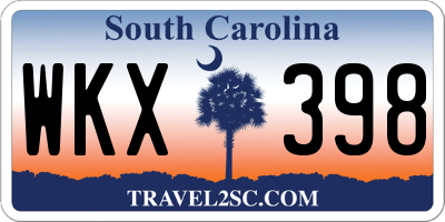 SC license plate WKX398