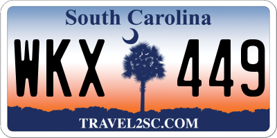 SC license plate WKX449