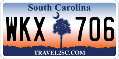 SC license plate WKX706