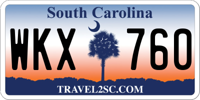 SC license plate WKX760