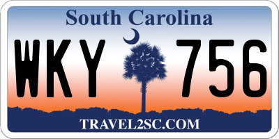 SC license plate WKY756