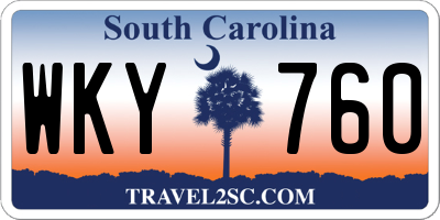 SC license plate WKY760