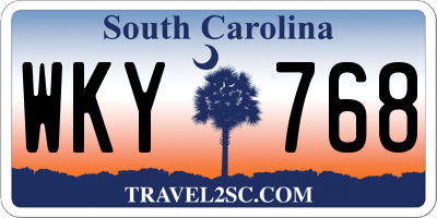 SC license plate WKY768