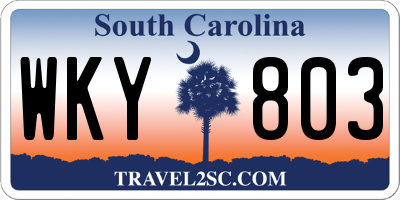 SC license plate WKY803