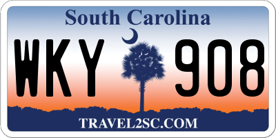 SC license plate WKY908