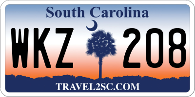 SC license plate WKZ208