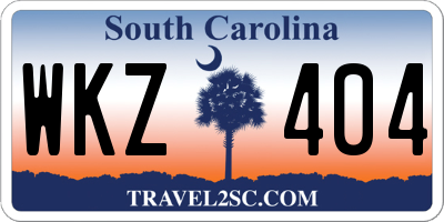 SC license plate WKZ404