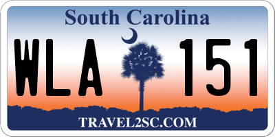 SC license plate WLA151
