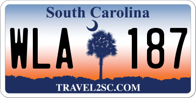 SC license plate WLA187