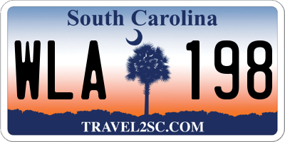 SC license plate WLA198