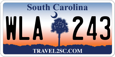 SC license plate WLA243