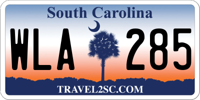 SC license plate WLA285