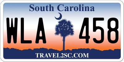 SC license plate WLA458