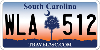 SC license plate WLA512