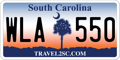 SC license plate WLA550