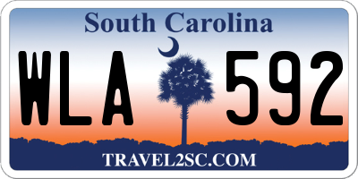 SC license plate WLA592