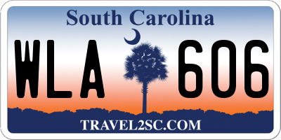 SC license plate WLA606