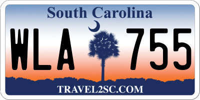 SC license plate WLA755