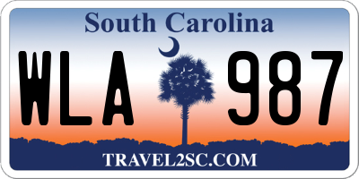 SC license plate WLA987