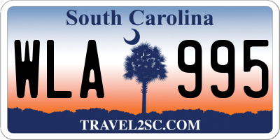 SC license plate WLA995