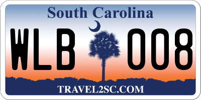 SC license plate WLB008