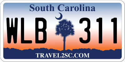 SC license plate WLB311