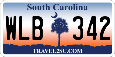 SC license plate WLB342