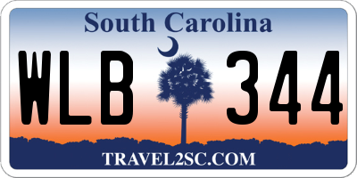 SC license plate WLB344
