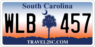 SC license plate WLB457