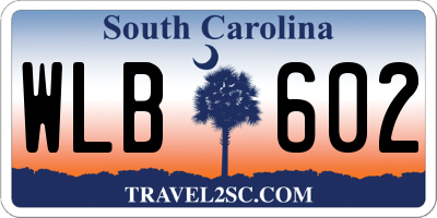 SC license plate WLB602