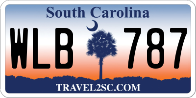 SC license plate WLB787