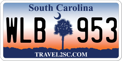 SC license plate WLB953