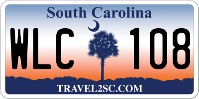 SC license plate WLC108