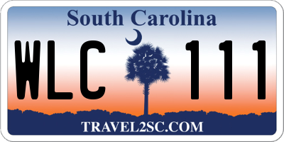 SC license plate WLC111