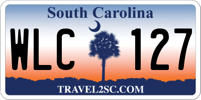 SC license plate WLC127