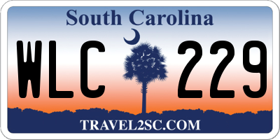 SC license plate WLC229
