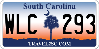 SC license plate WLC293