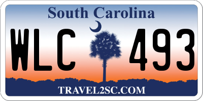 SC license plate WLC493