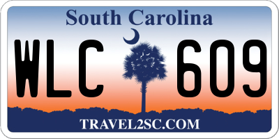 SC license plate WLC609
