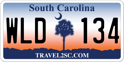 SC license plate WLD134