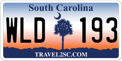 SC license plate WLD193