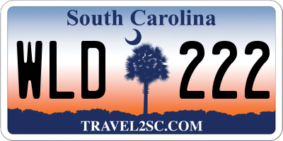 SC license plate WLD222