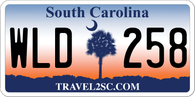 SC license plate WLD258