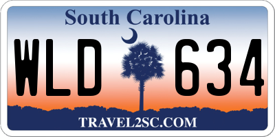 SC license plate WLD634