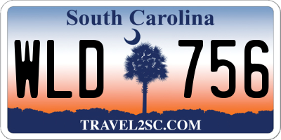 SC license plate WLD756