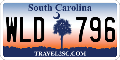 SC license plate WLD796