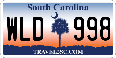 SC license plate WLD998